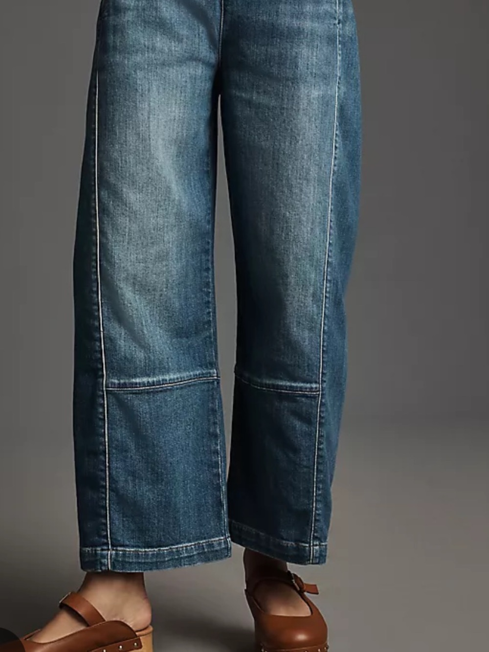 Pilcro Barrel Wide-Leg Jeans bowed leg horseshoe 31 Tall medium wash excellent